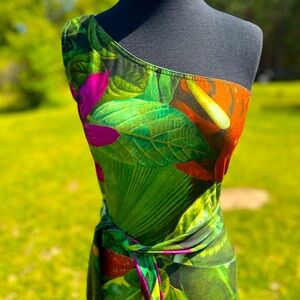 COPY - Beautiful One Shoulder Tropical Inspired Dress by “Victoria Pappas” Size…